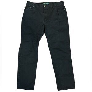 Ralph Lauren Black Straight Leg Jeans Size 16 Classic Fit Cotton